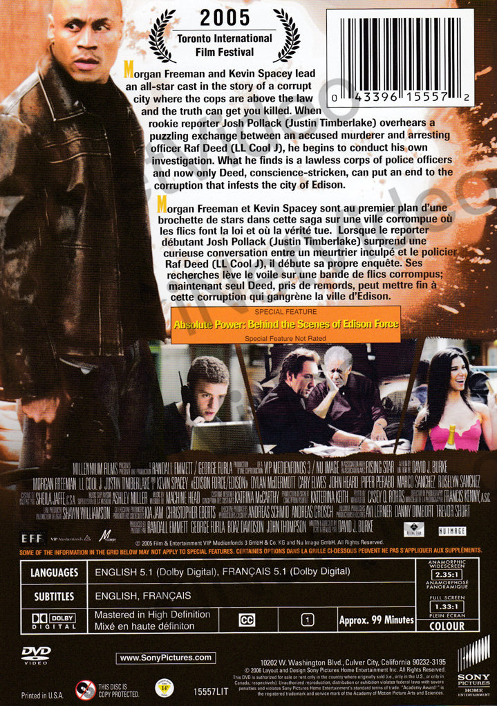 Edison Force (Bilingual) on DVD Movie