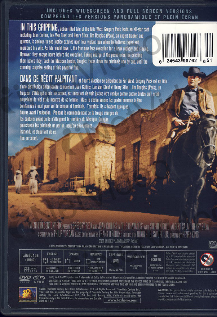 The Bravados (Bilingual) on DVD Movie