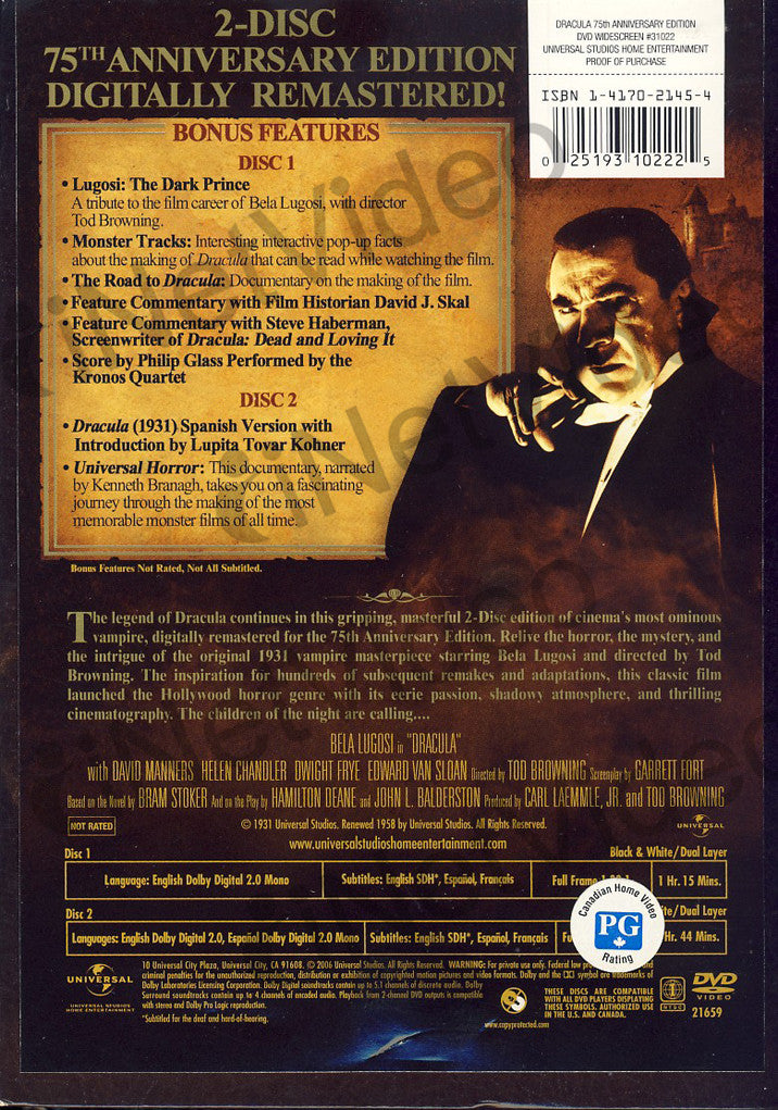 Dracula (75th Anniversary Edition) (Universal Legacy Series