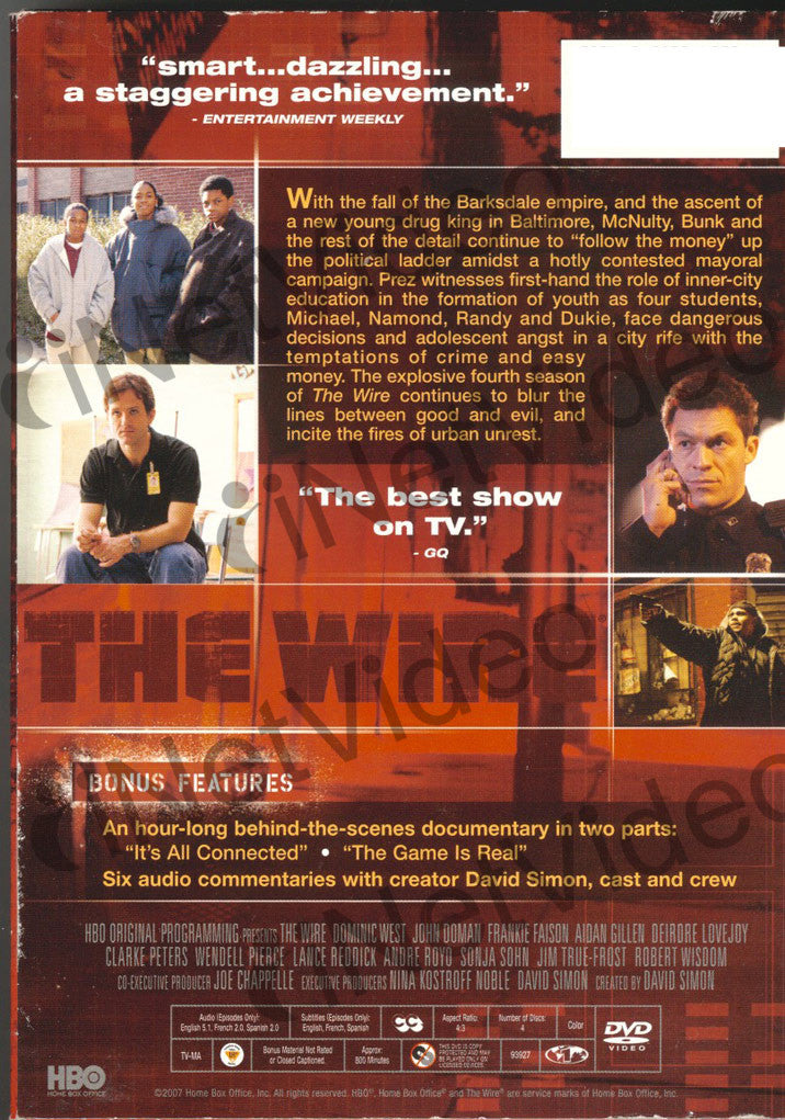 The Wire - The Complete Fourth Season (Boxset) on DVD Movie