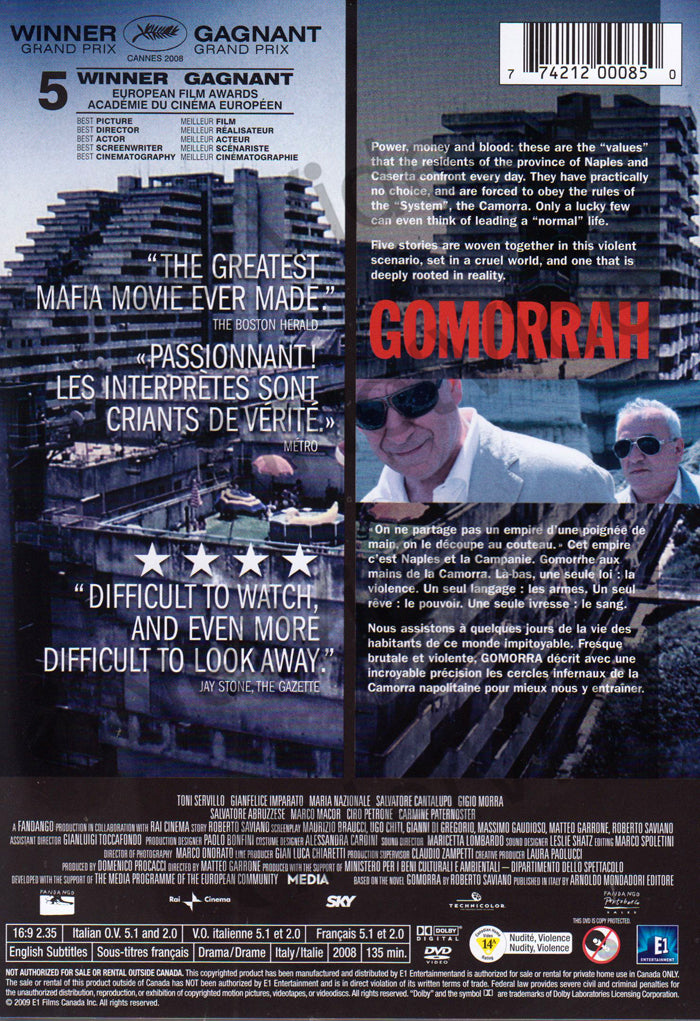 Gomorrah Bilingual on DVD Movie