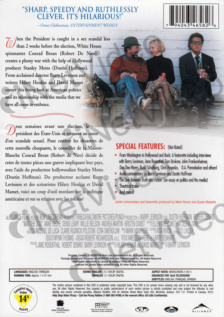 Wag The Dog (Bilingual) on DVD Movie