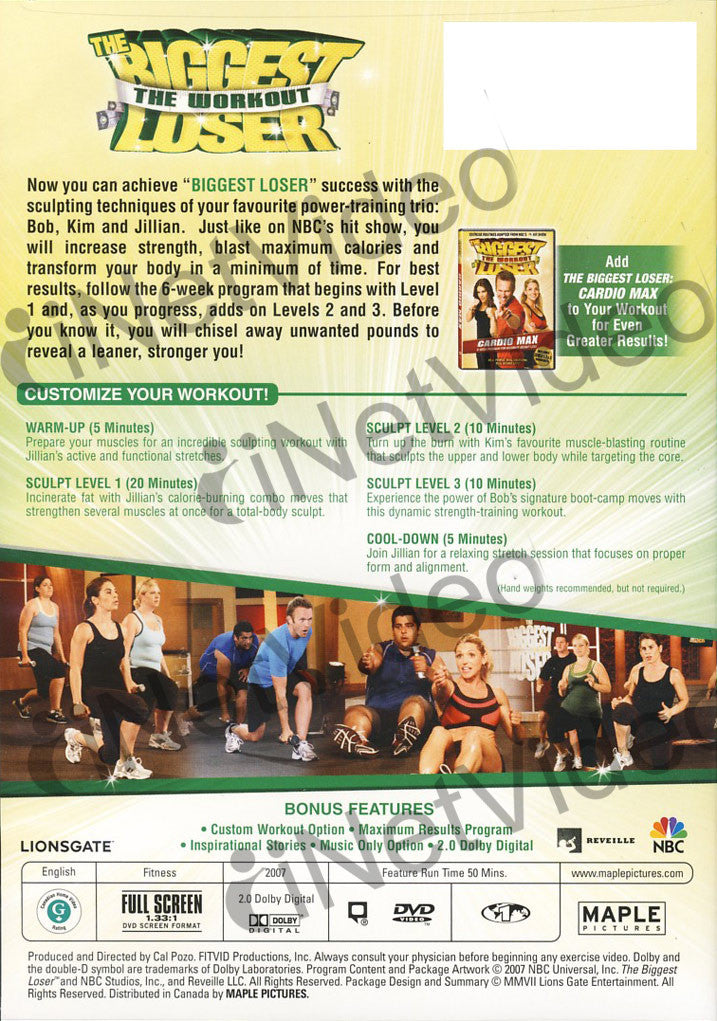 The Biggest Loser The Workout Power Sculpt Vol 4 Jillian Michaels