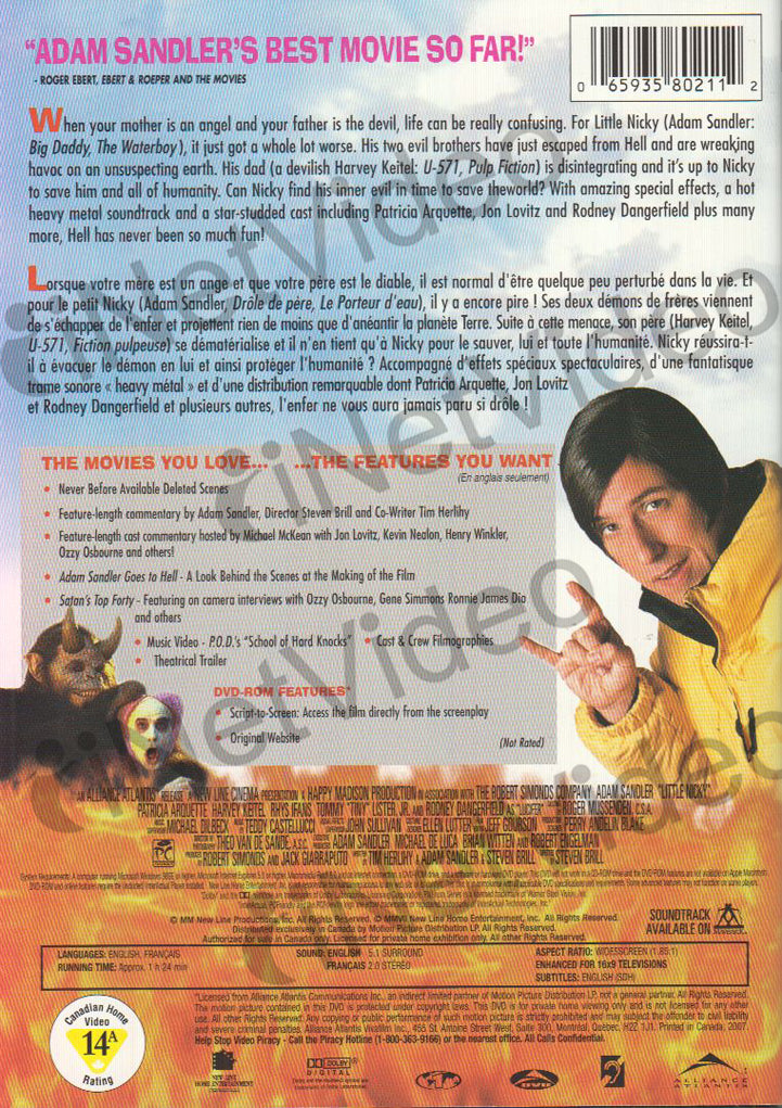 Little Nicky (Bilingual) on DVD Movie