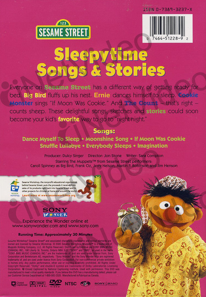 Sleepytime Songs And Stories - (Sesame Street) on DVD Movie