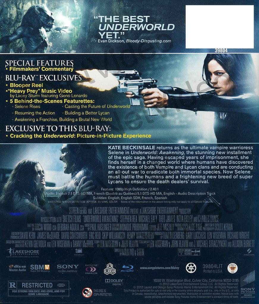 Underworld Awakening Blu ray on BLU RAY Movie