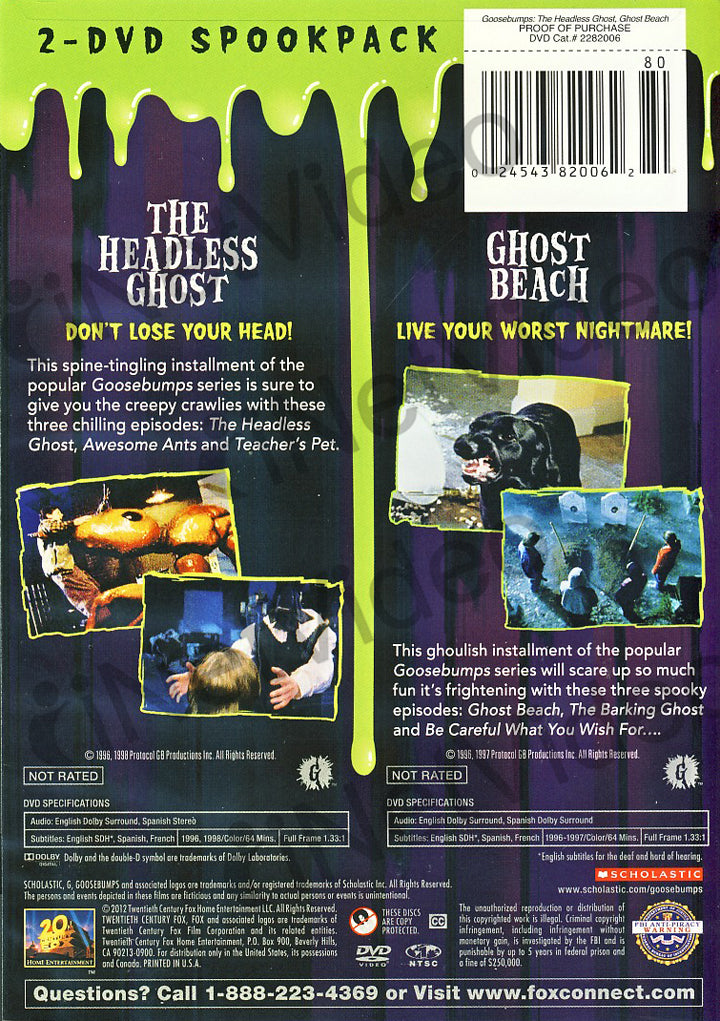 Goosebumps - Headless Ghost / Ghost Beach on DVD Movie