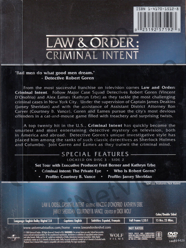 Law & Order Criminal Intent - The Third Year (Boxset) on DVD Movie
