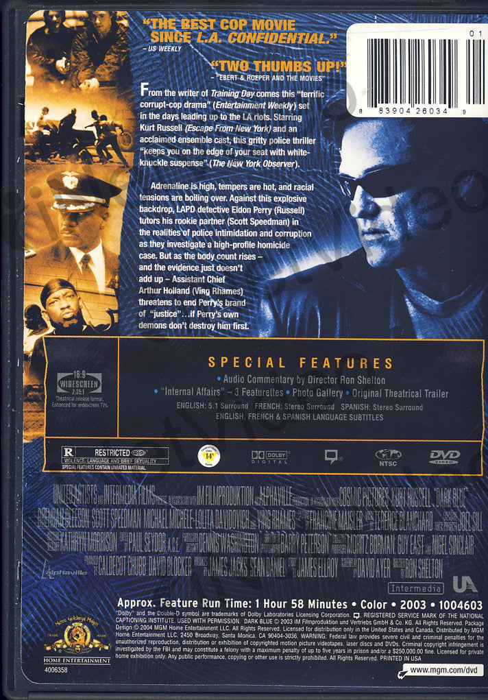 Dark Blue (Special Edition) on DVD Movie