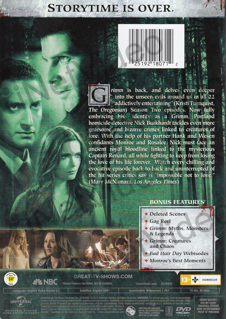 Grimm: Season Two on DVD Movie