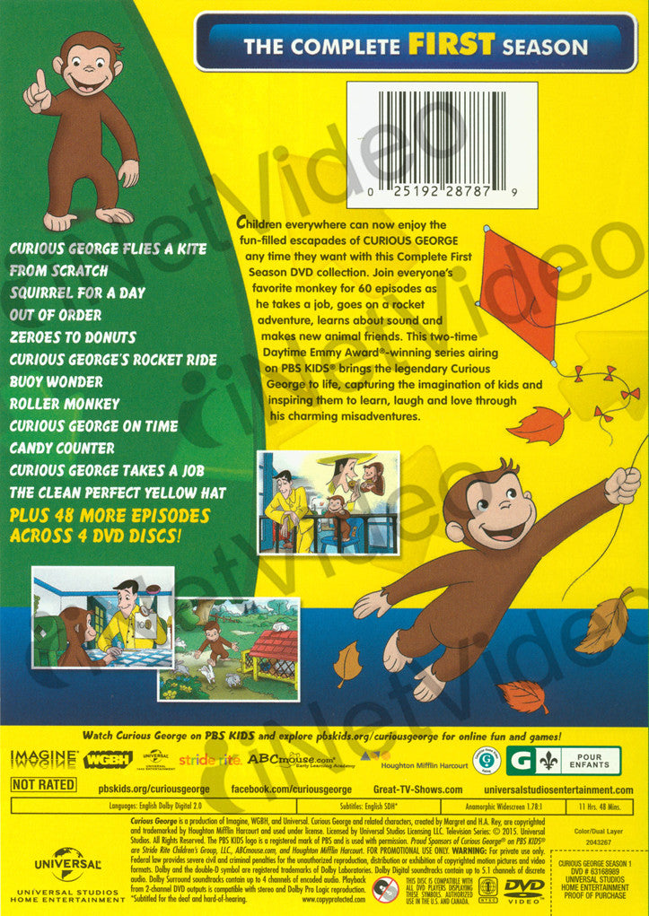 Curious George: The Complete First (1st) Season on DVD Movie