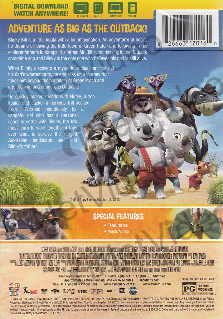 Blinky Bill The Movie on DVD Movie