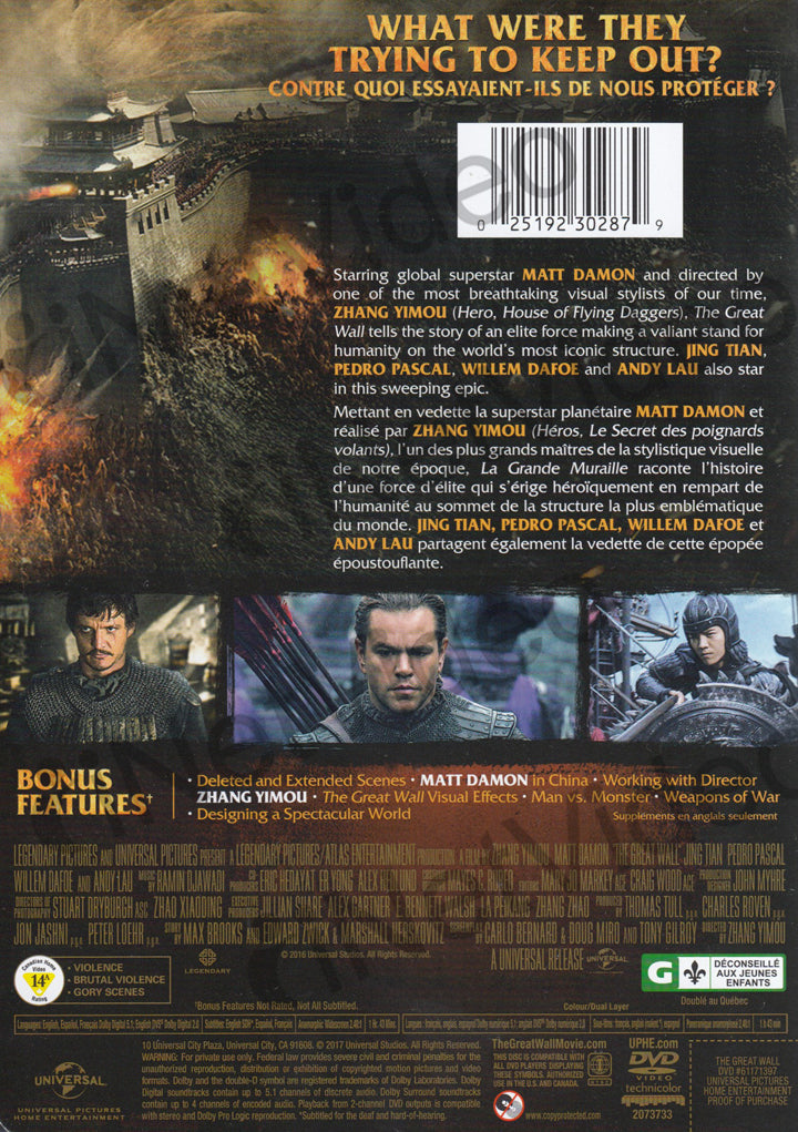 The Great Wall Bilingual on DVD Movie