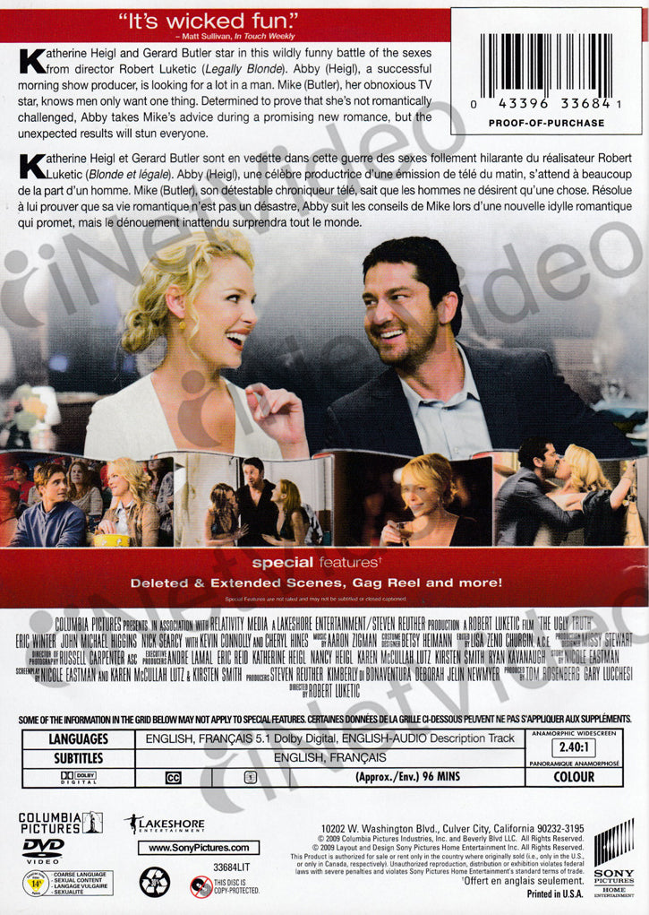 The Ugly Truth (Bilingual) on DVD Movie