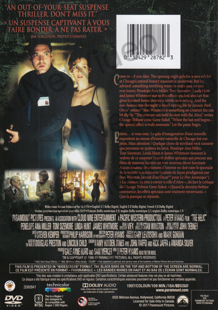 The Relic (Bilingual) on DVD Movie