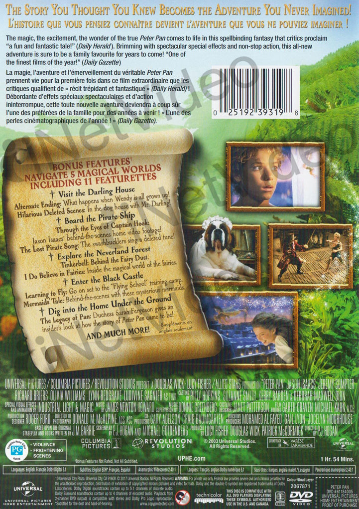 Peter Pan Bilingual on DVD Movie