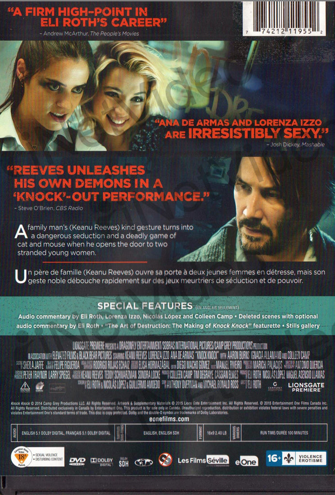 Knock Knock Keanu Reeves on DVD Movie