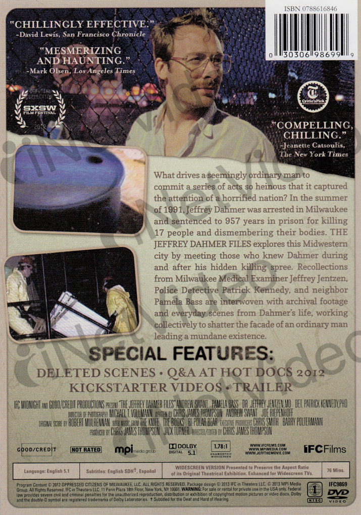 The Jeffrey Dahmer Files on DVD Movie