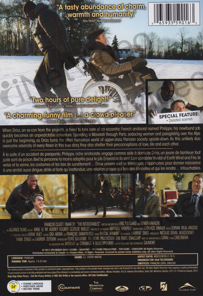 The Intouchables (Bilingual) on DVD Movie