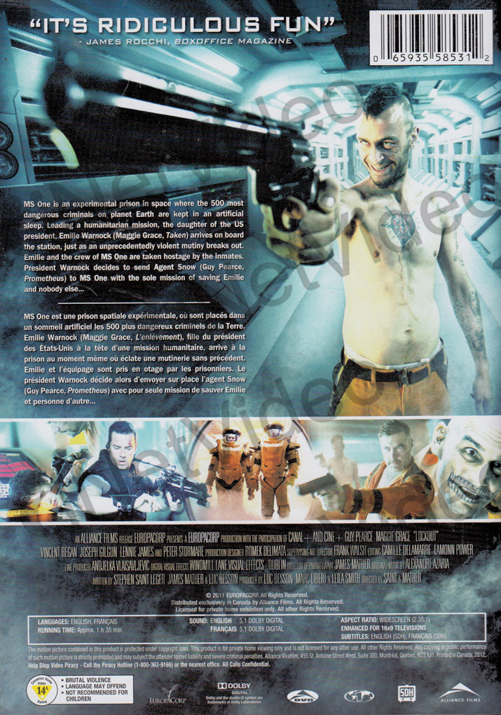 Lockout (Bilingual) on DVD Movie