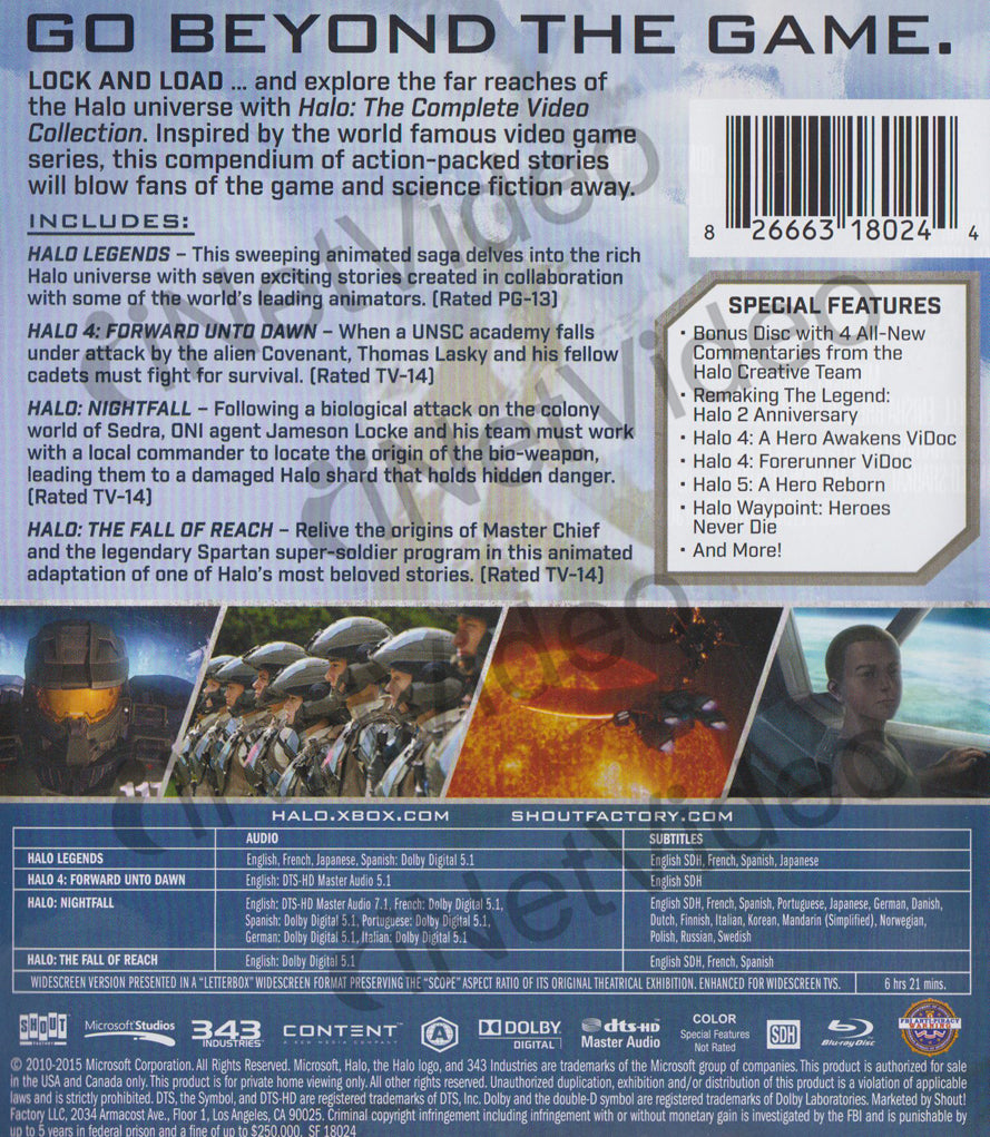 Halo: The Complete Video Collection (Blu-ray) on BLU-RAY Movie