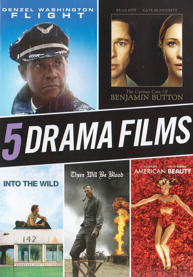 5 Drama Films (Flight / Benjamin Button / Into The Wild / There