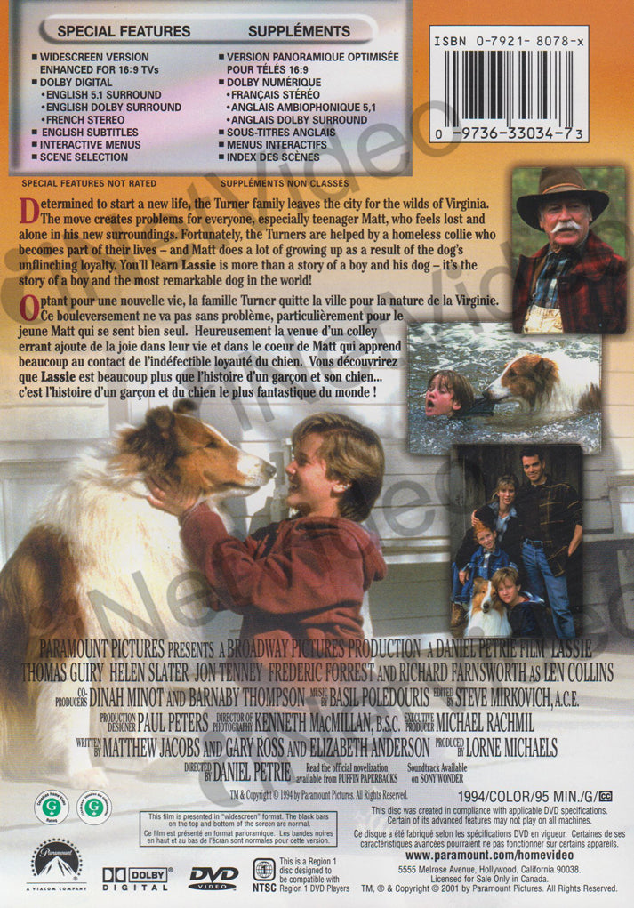 Lassie (1994) French dvd movie cover