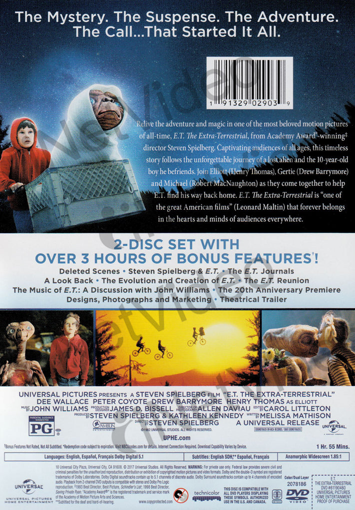 E.T. The Extra Terrestrial DVD Digital HD on DVD Movie