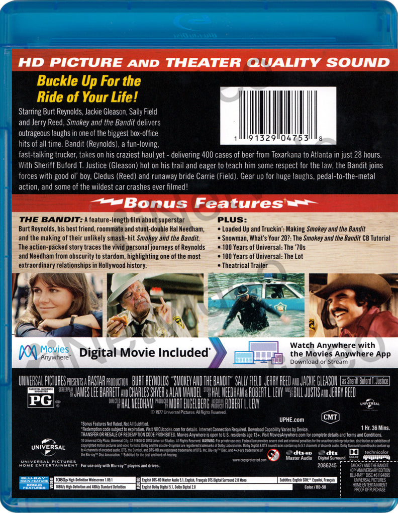 Smokey and the Bandit - 40th Anniversary Edition (Blu-ray + Digital ...