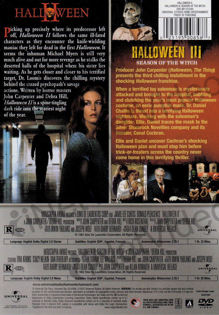 Halloween II / Halloween III : Season of the Witch (Double Feature