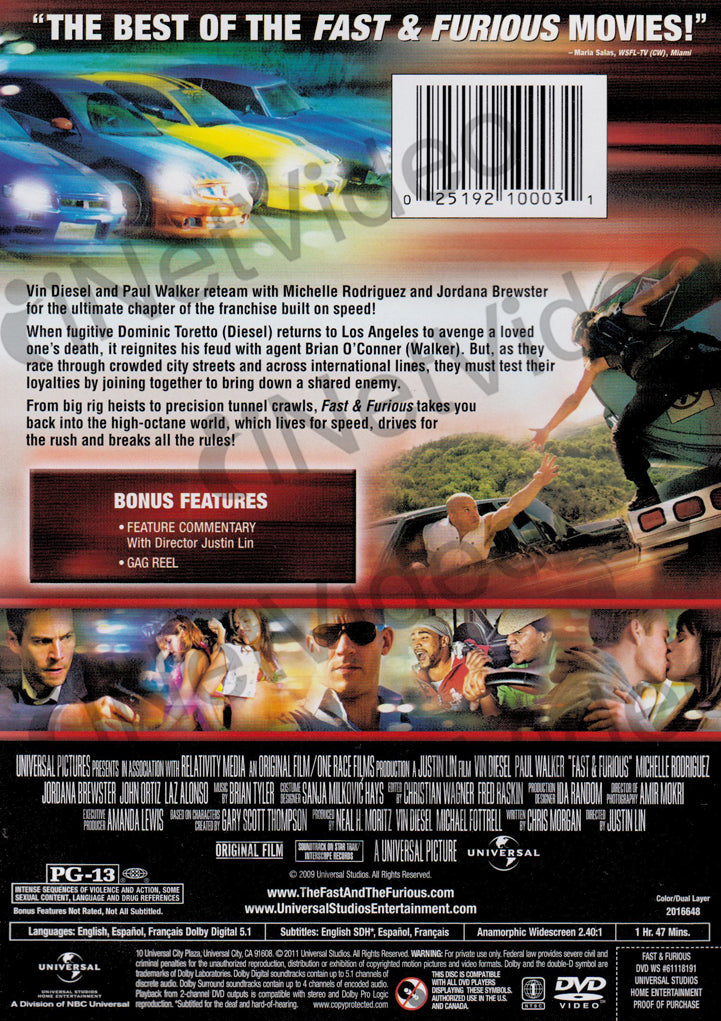 Fast & Furious (2009) on DVD Movie