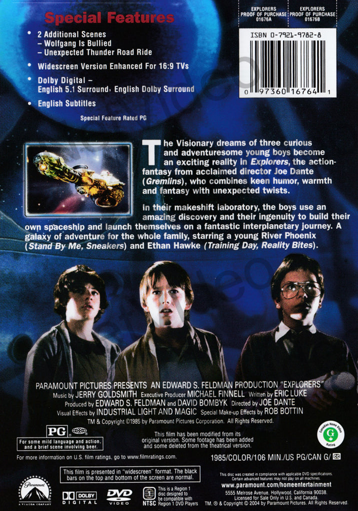 Explorers (Widescreen Collection) on DVD Movie