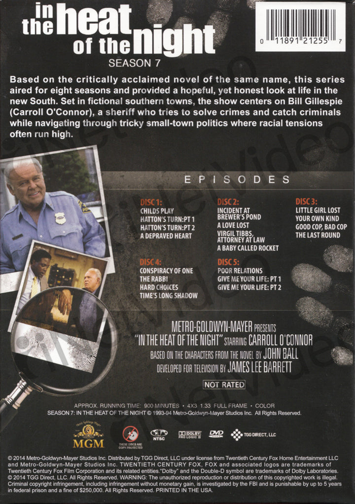 In the Heat of the Night : Season 7 (Boxset) on DVD Movie