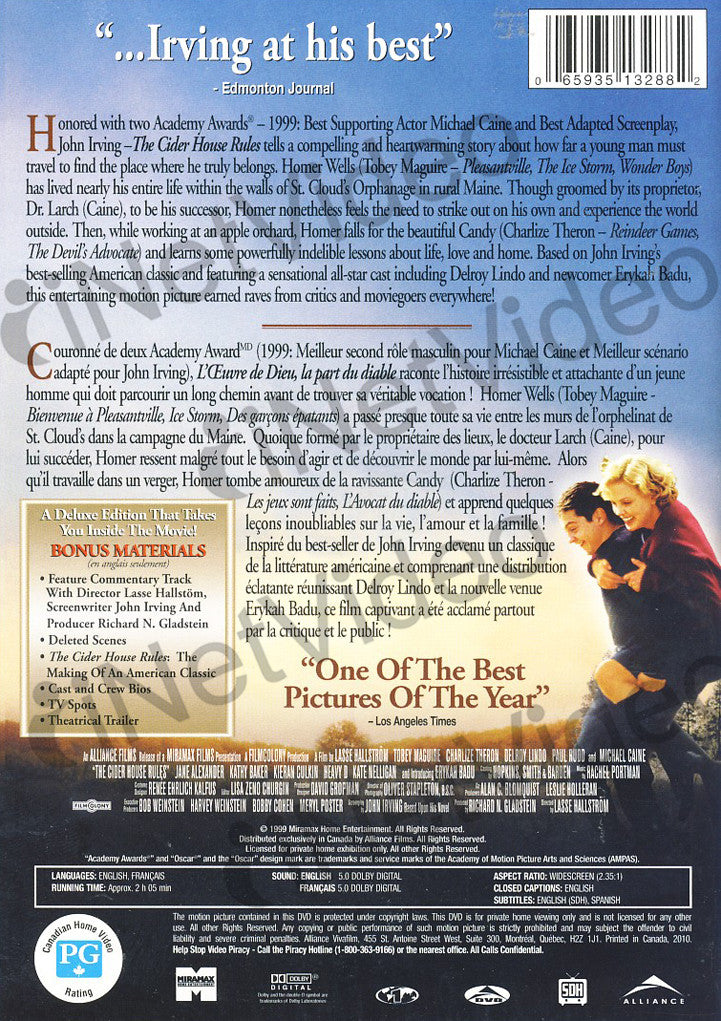 The Cider House Rules Miramax Collectors Series On Dvd Movie 