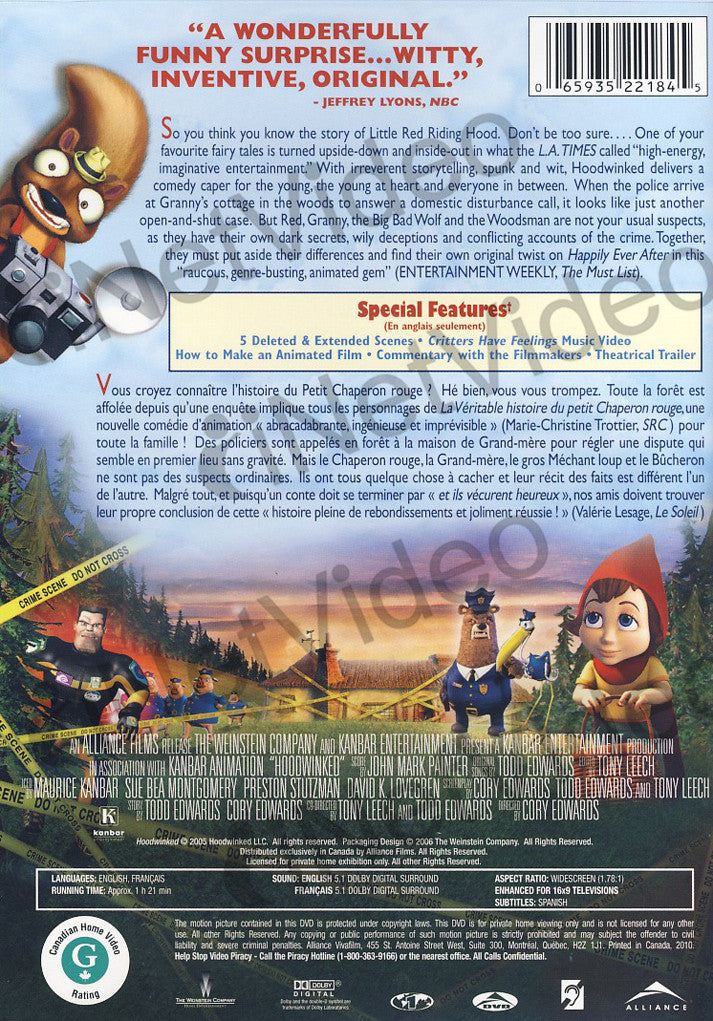 Hoodwinked (Widescreen) (Bilingual) on DVD Movie